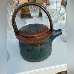Mid Century Centerfield Stoneware Japanese style teapot with lid.
